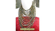 Multi Beading Fancy Necklace Layered